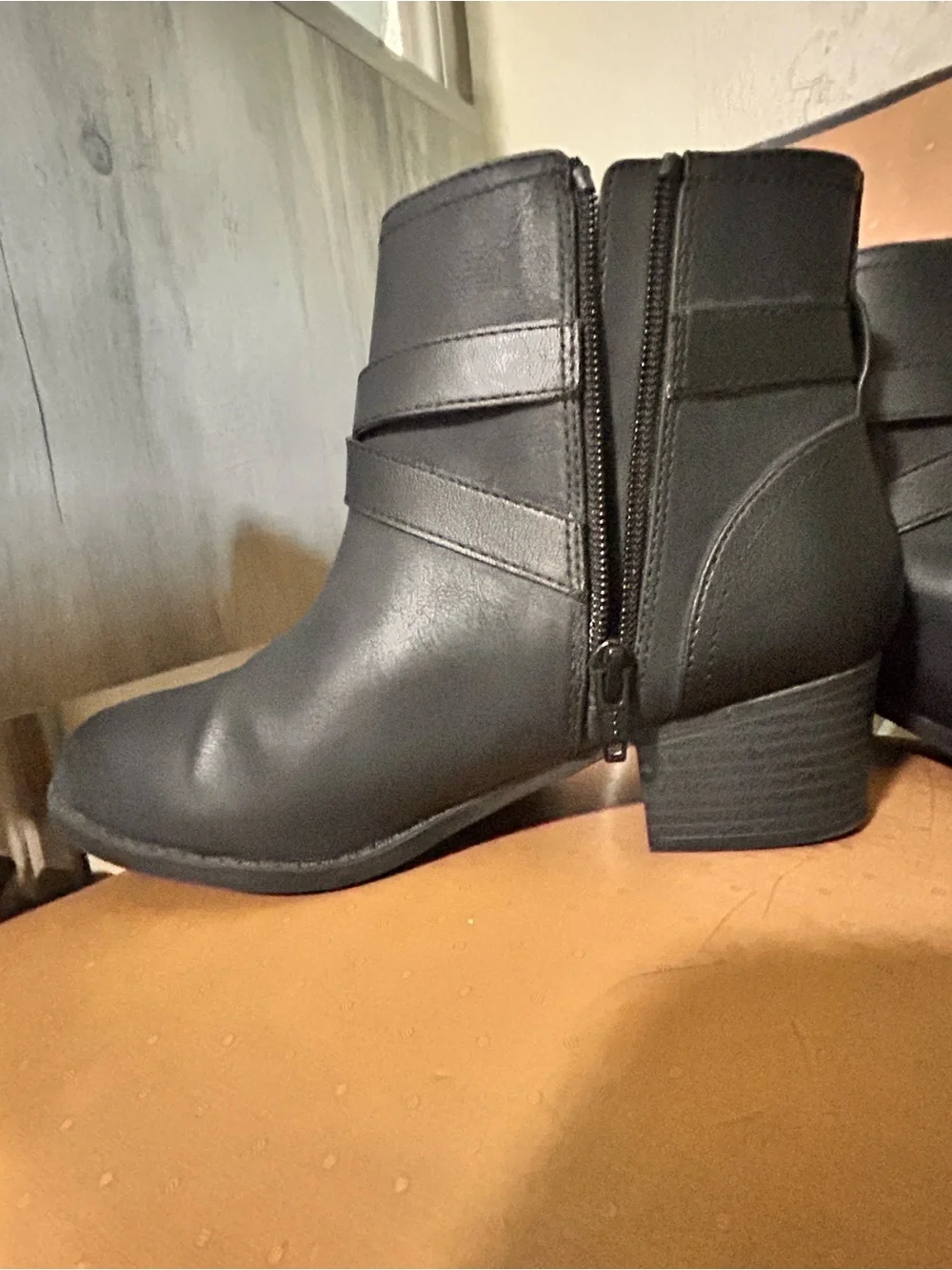Children’s Place Black Boots with Buckle Detail